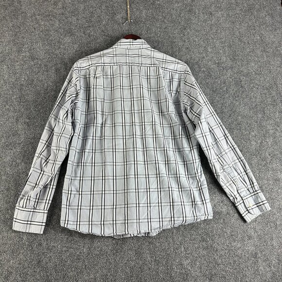 J Crew Shirt Mens Medium Tailored Fit Cotton Button Up  Long Sleeve Blue Plaid - Picture 6 of 7